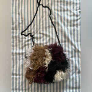 Loeffler Randall Mixed Shearling Clutch